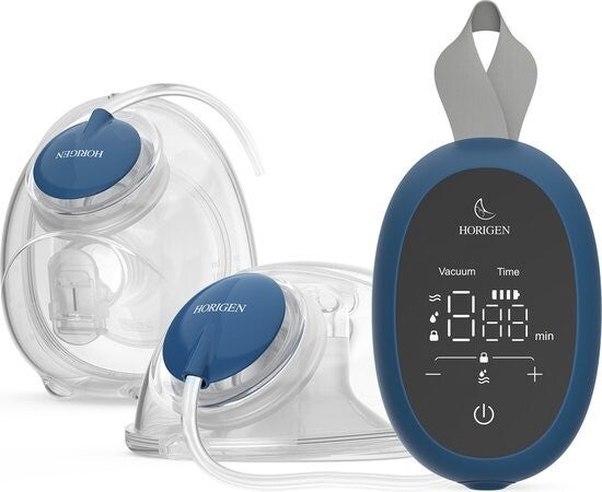 Horigen - Decent Go - Hands-Free - Dubbele elektrische handsfree borstkolf – Draagbaar - Transparant – Inclusief oplaadbare accu & 4 maten extra verkleiners