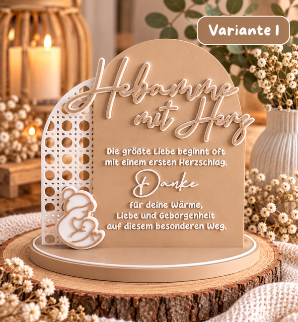 Aufsteller "Hebamme mit Herz"