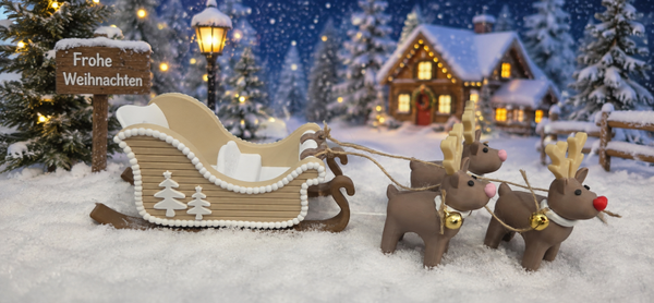 Santa's Schlitten mit Rentieren