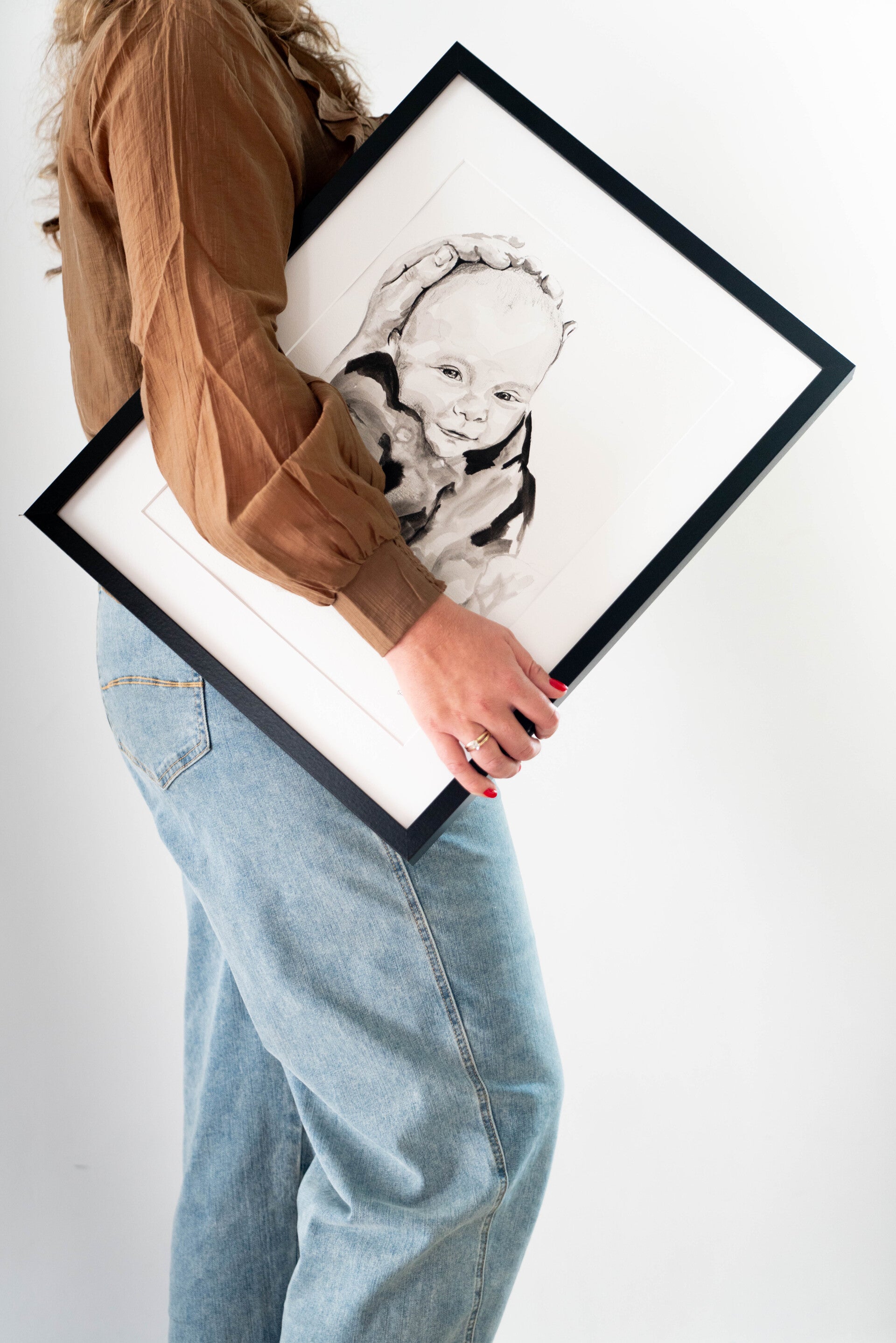 Geschilderd portret  in opdracht laten maken. Op zoek naar een portret tekening. Betaalbaar portret. Portretschilder . Waalwijk, Noord-Brabant, auquarel portret. Laura Boudesteijn portretschilder