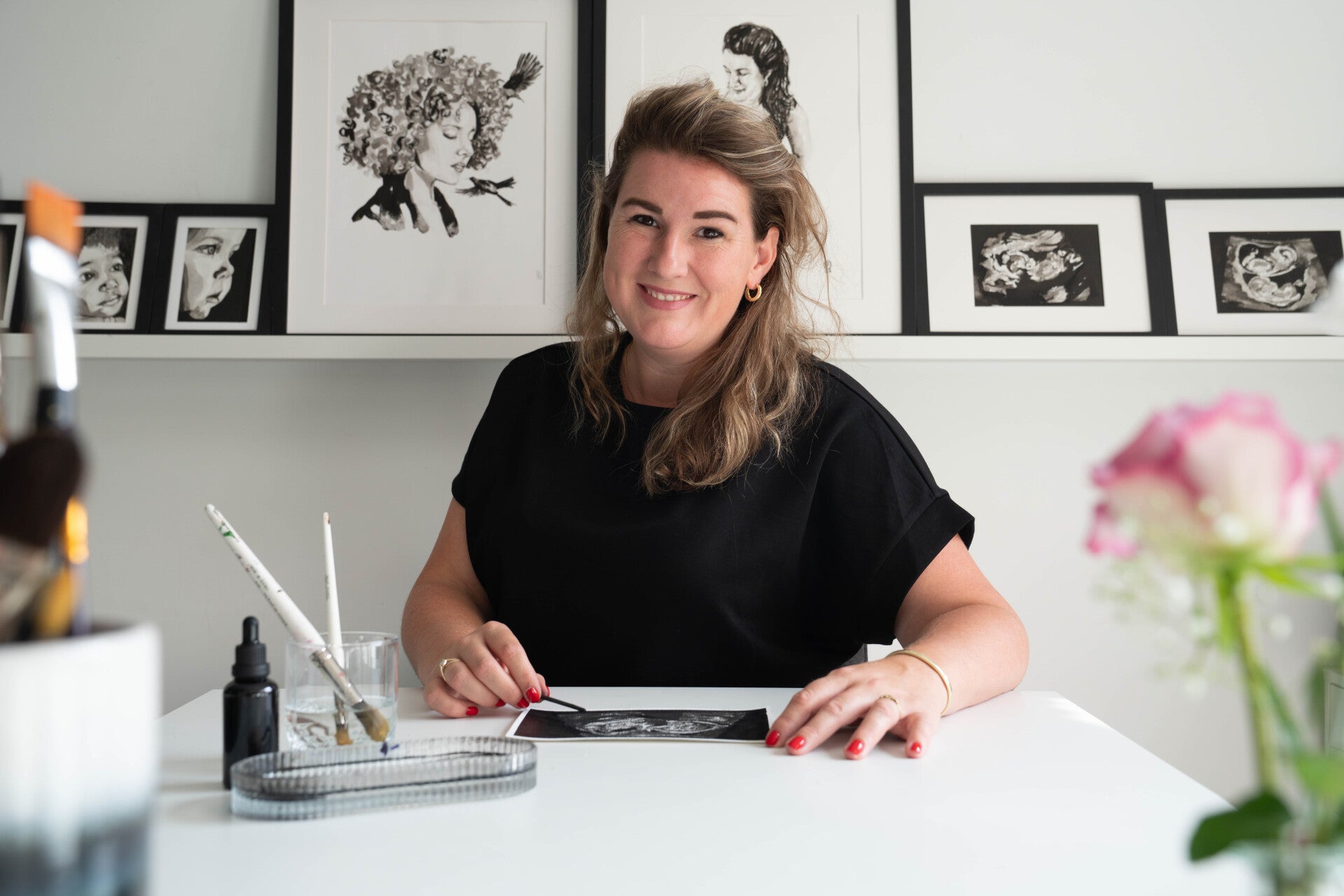 Geschilderd portret in opdracht. Op zoek naar een portrettekening. Betaalbaar portret. Portretschilder . Waalwijk, Noord-Brabant, auquarel portret. Laura Boudesteijn 