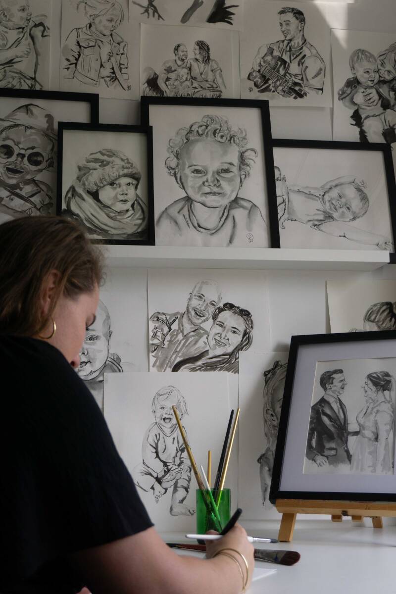 Portret tekening laten maken. 