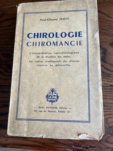 "Chirologie Chiromancie" Paul-Clément Jagot /Esotérisme