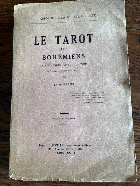 "Le tarot des bohémiens" Dr Papus/Esotérisme