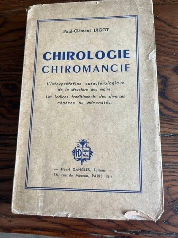 "Chirologie Chiromancie" Paul-Clément Jagot /Esotérisme
