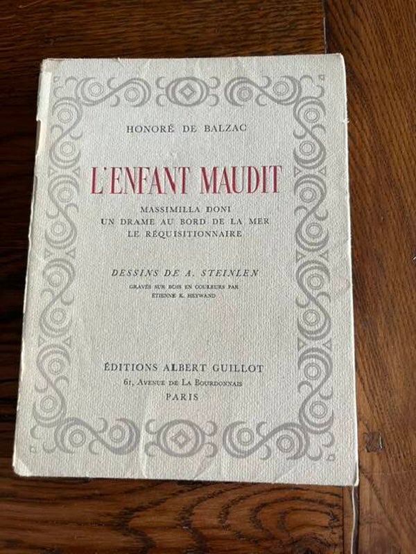 "L'enfant maudit" Honoré de Balzac Exemplaire H.C. illustré de dessins de A. Steinlen/Romans- Classiques - Philosophiques