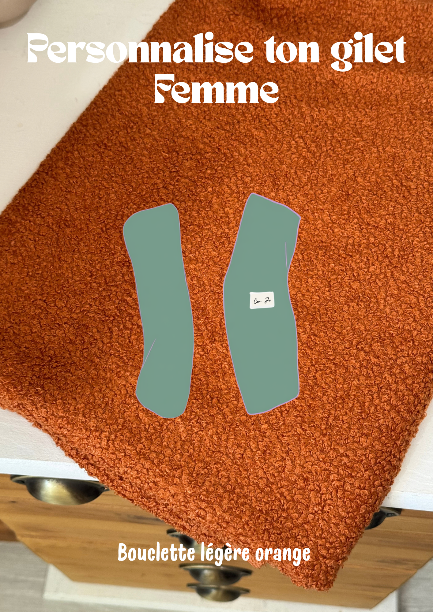 Gilet à personnaliser Femme - bouclette fine orange