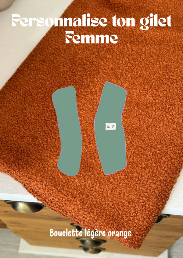 Gilet à personnaliser Femme - bouclette fine orange