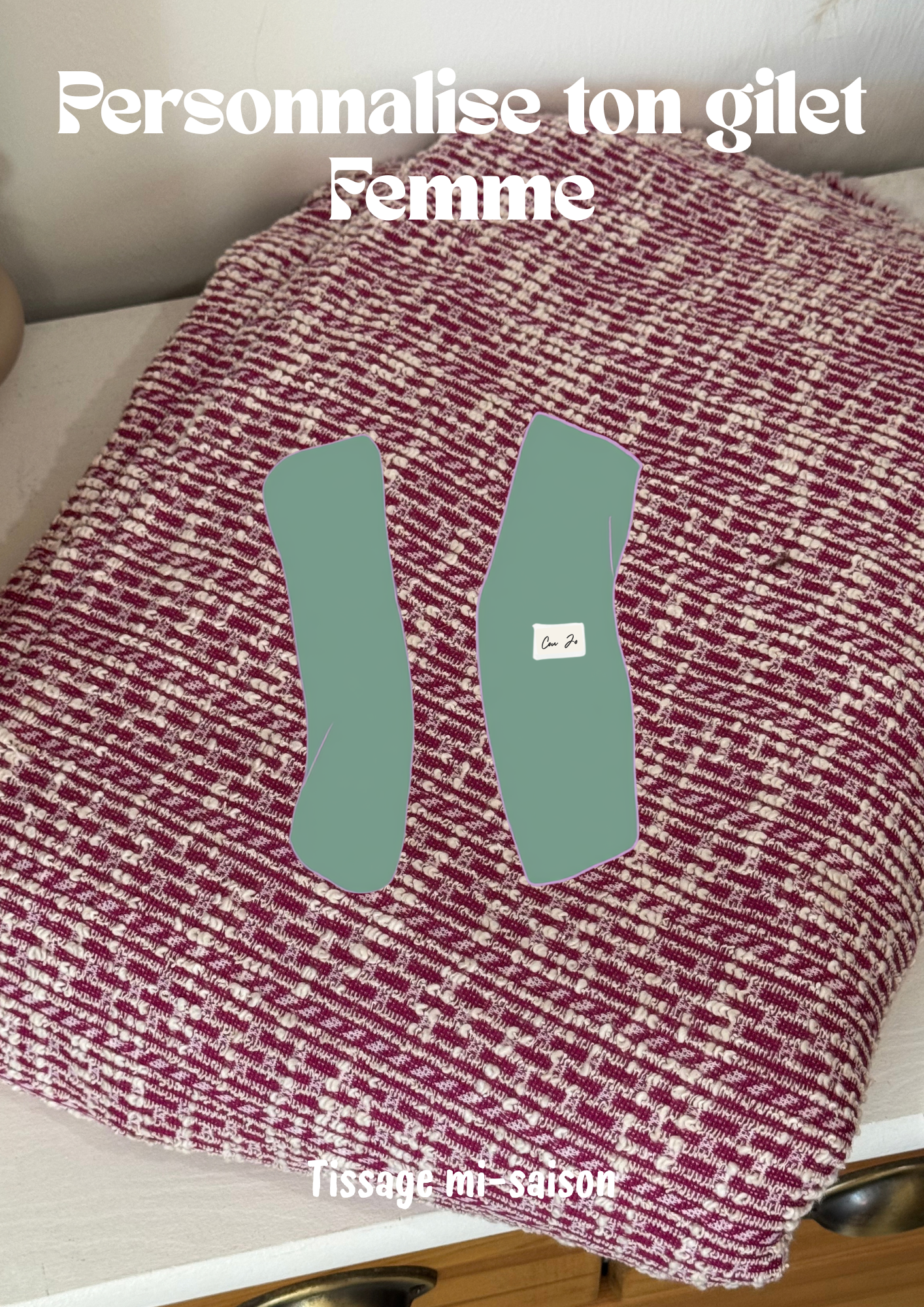 Gilet à personnaliser Femme - mi saison rose