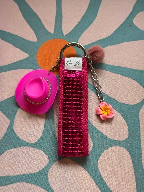 Porte-clés grigri rose 🪩🤠