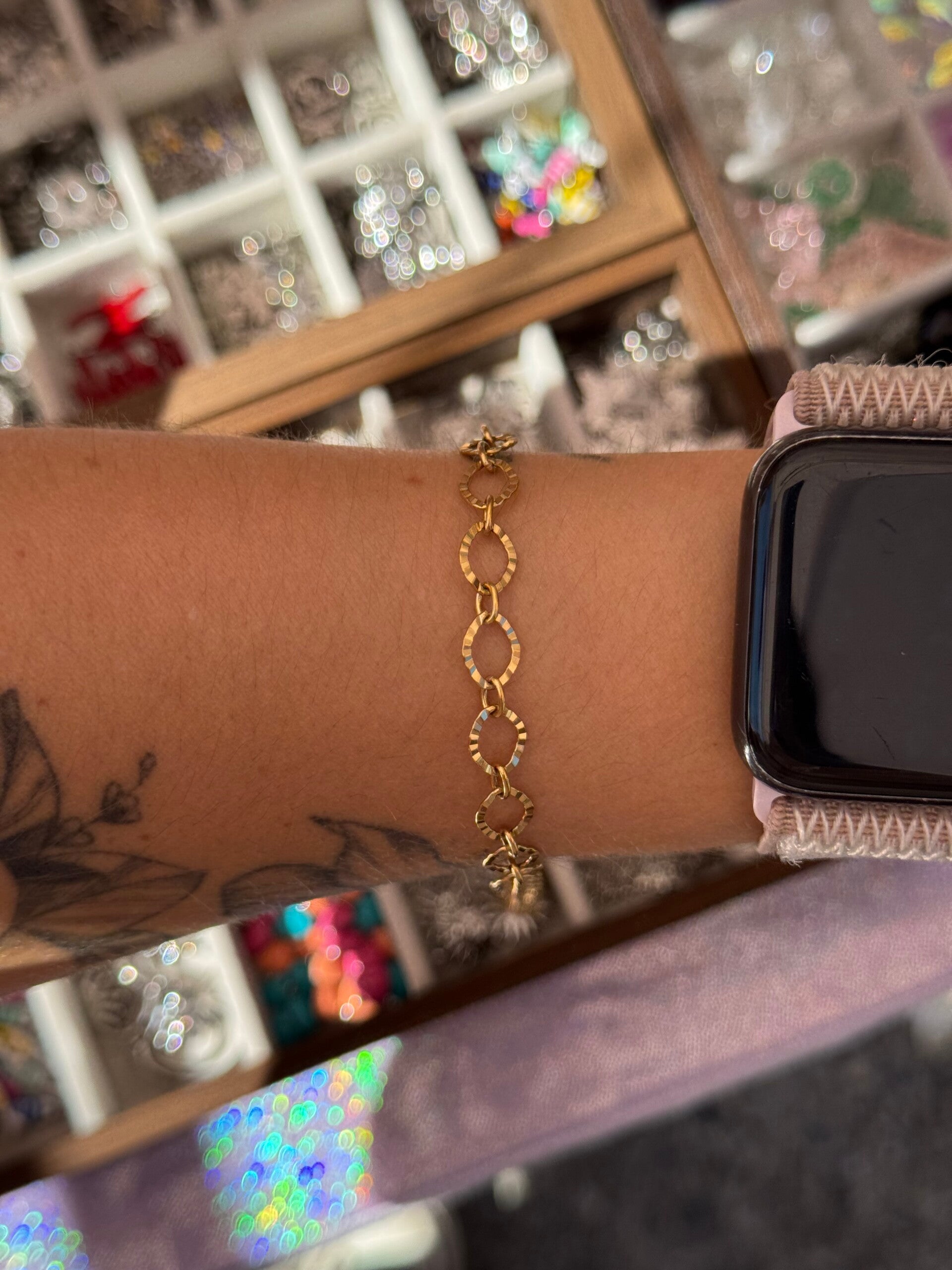 Bracelet maille ovale dorée