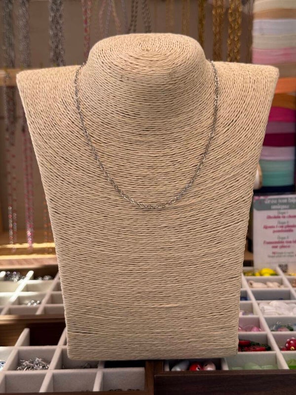 Collier maille ronde argenté