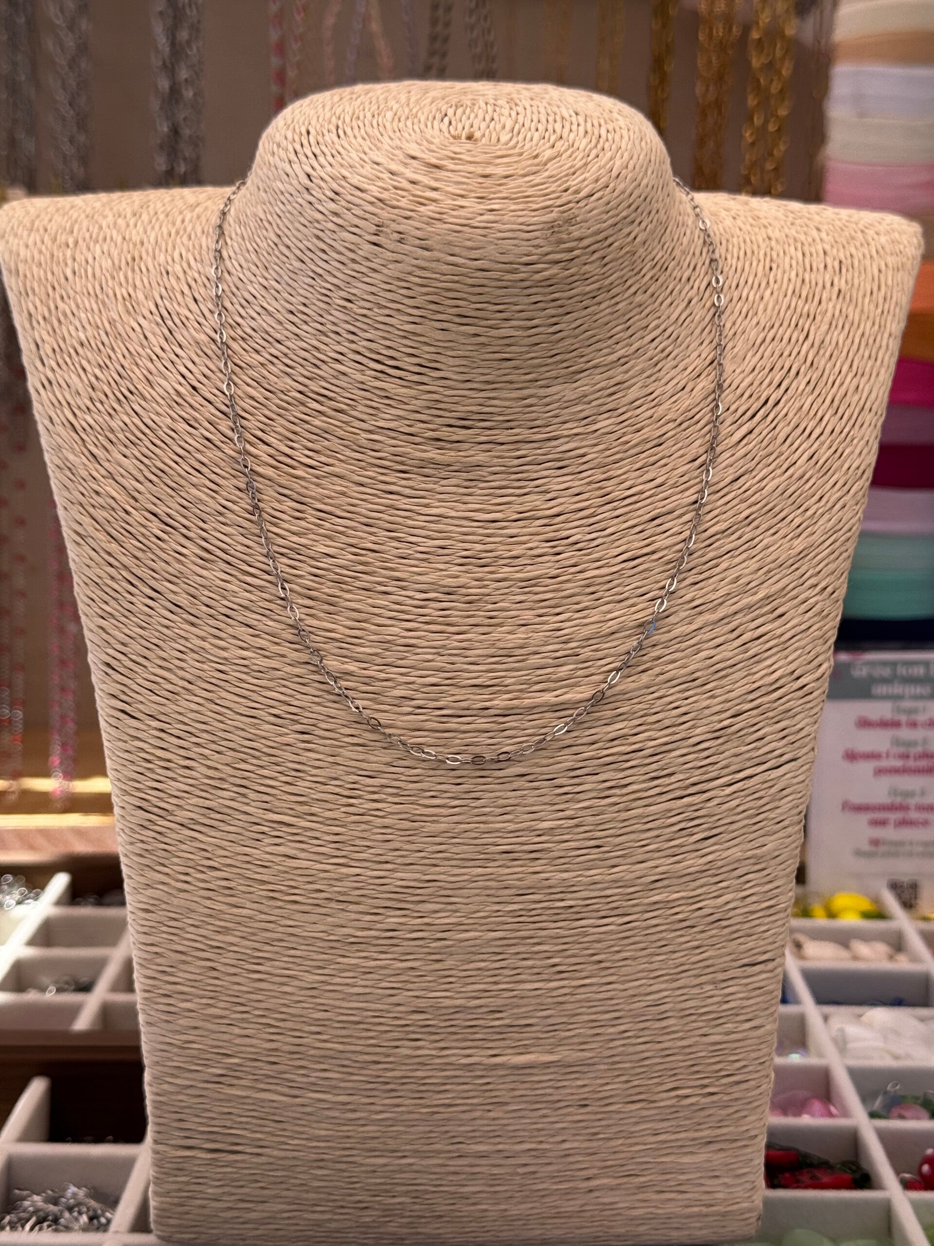Collier maille classique argenté