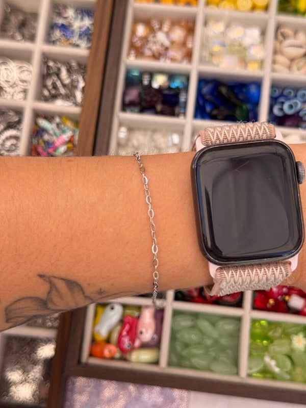 Bracelet maille classique argenté