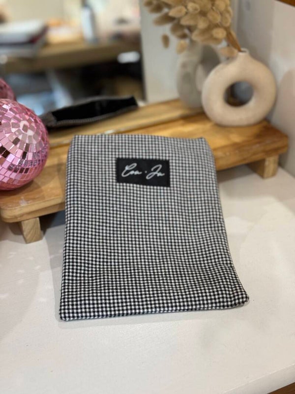 Housse de livre format poche - vichy noir & blanc