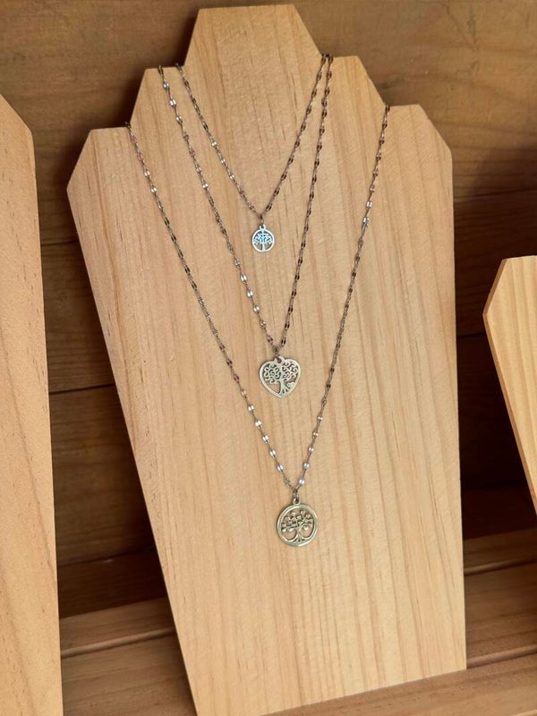 Collier arbre de vie argenté