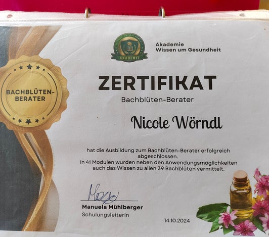 Zertifikat Bachblüten-Beraterin
