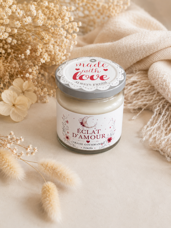 Bougie "Éclat d'amour" Fraise