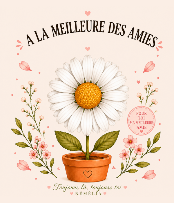 Carte message fleur parfumé personnalisable