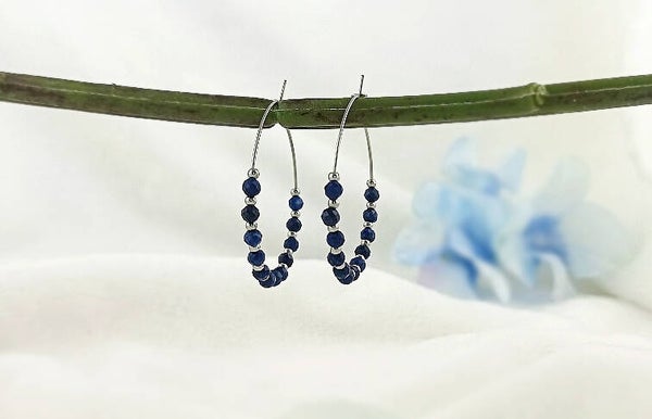 MYSTIC | Créole Acier & Pierres naturelles en Lapis Lazuli