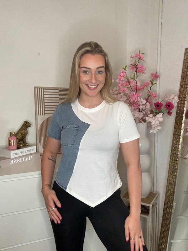 Denim t- shirt wit
