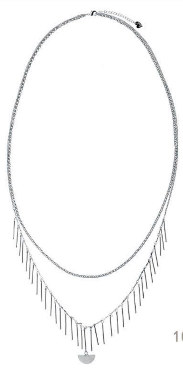 Dubbel ketting zilver