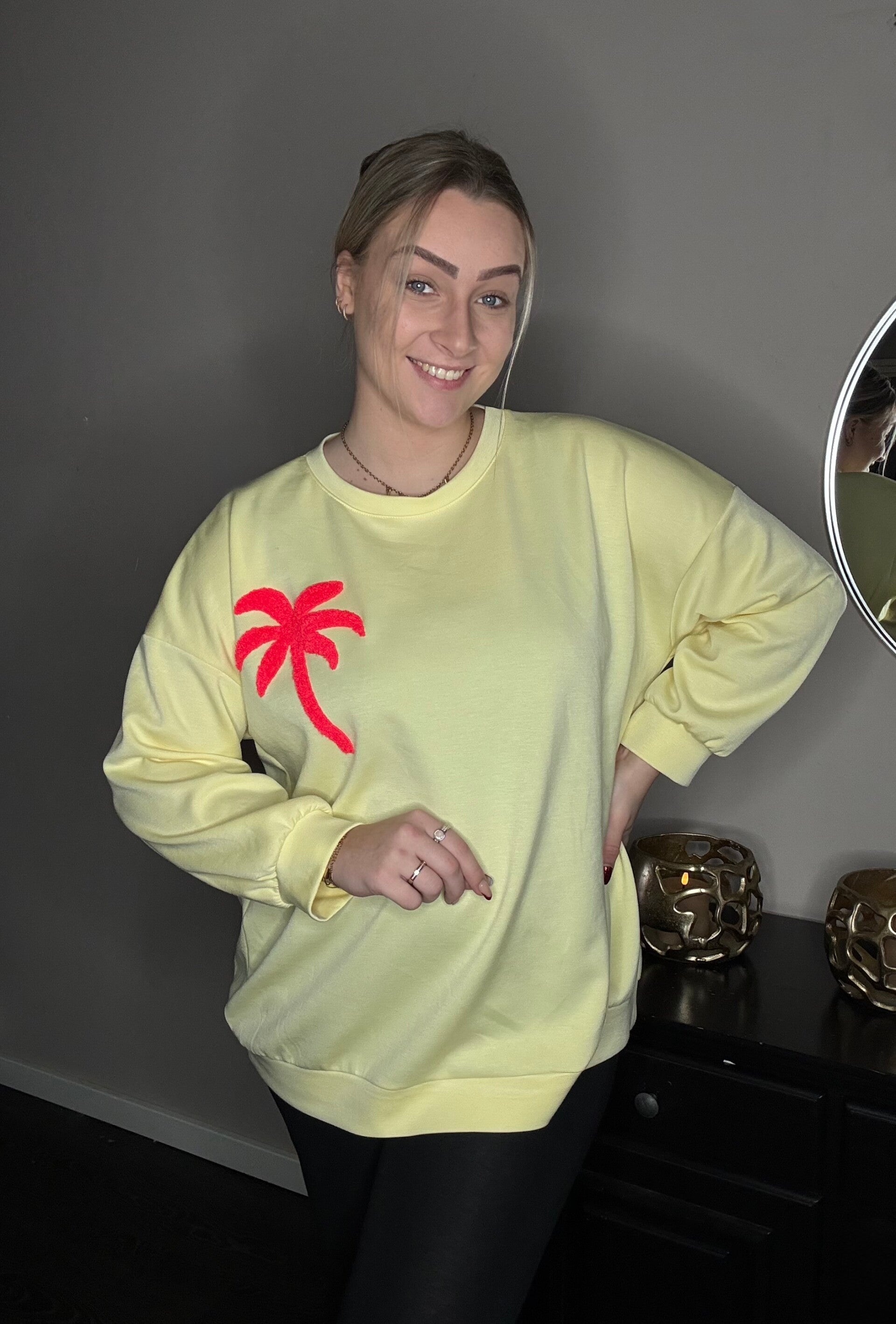 Trui palmboom geel  🌴