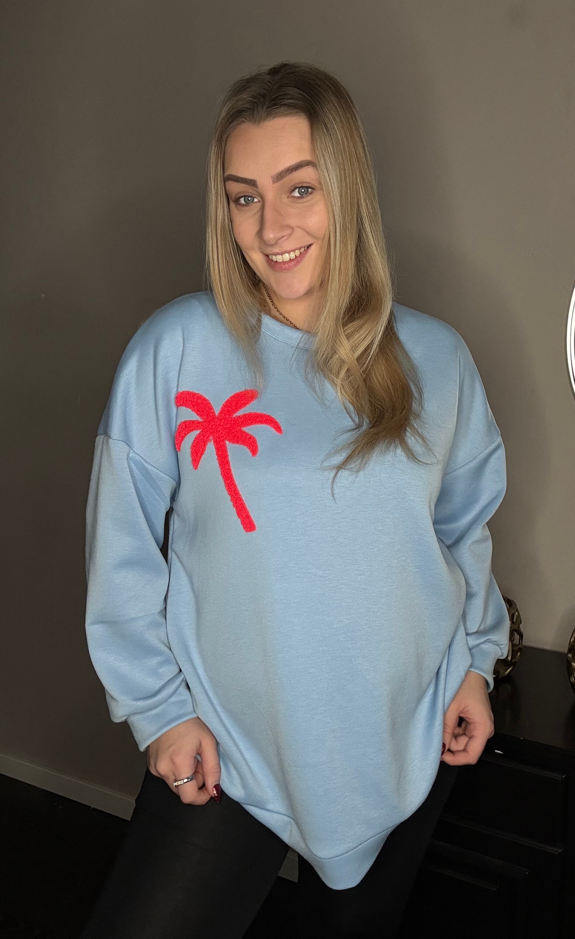 Trui palmboom blauw 🌴