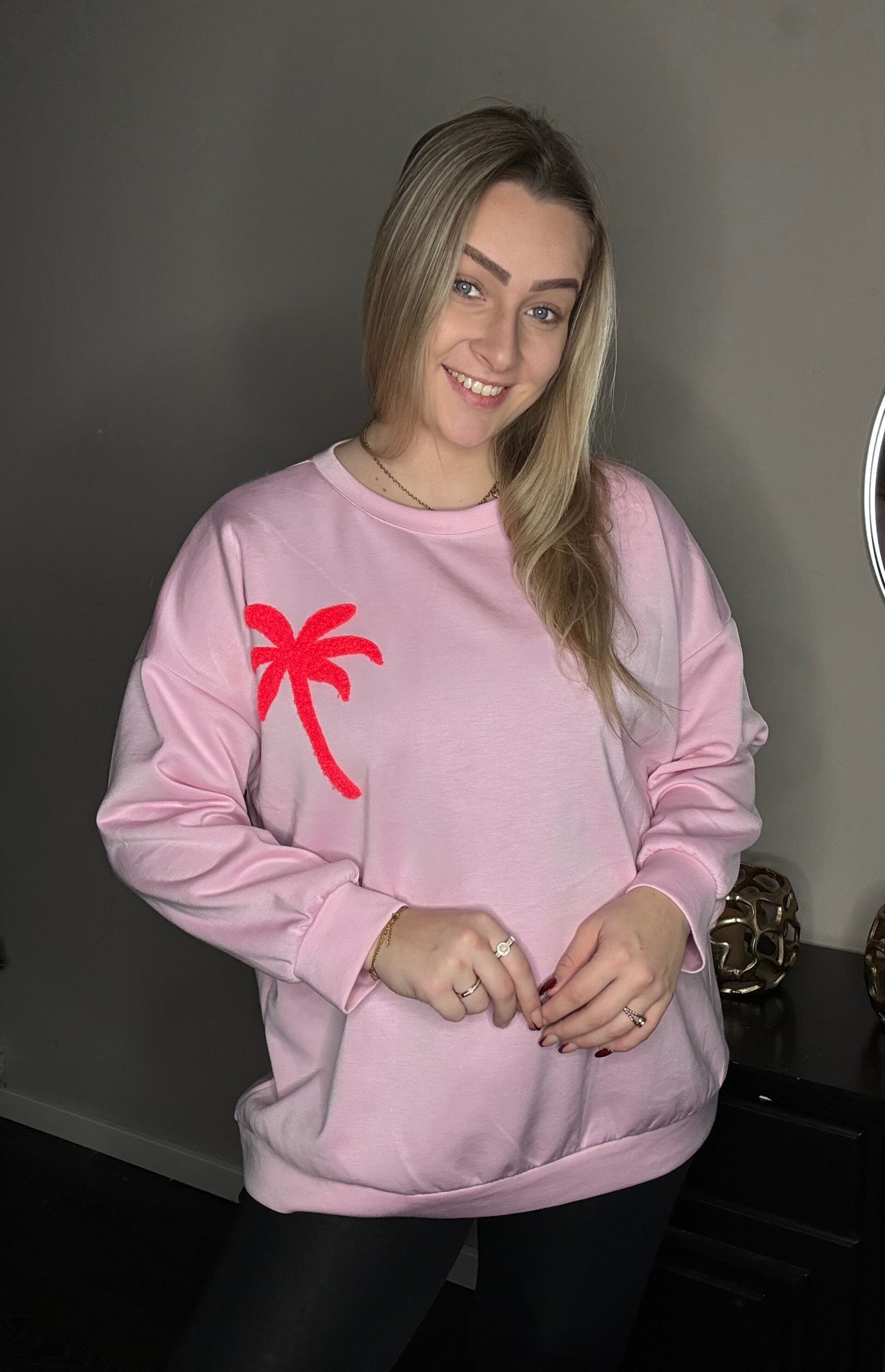 Trui palmboom roze 🌴