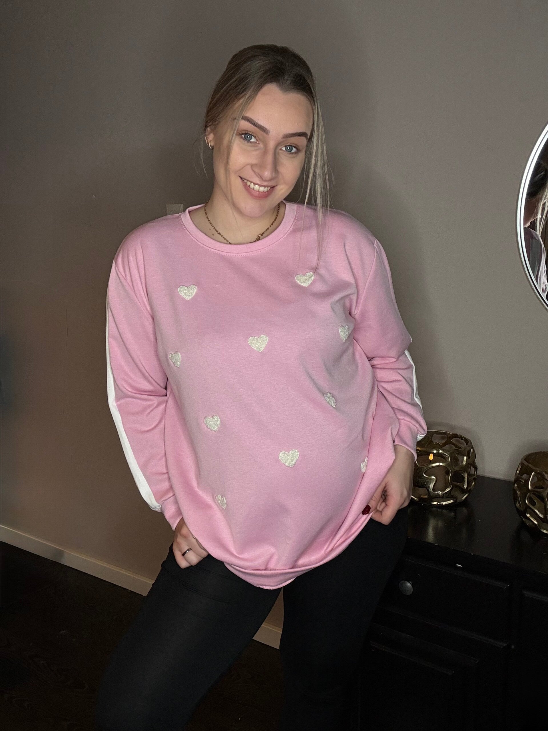 Hartjes trui roze 💗