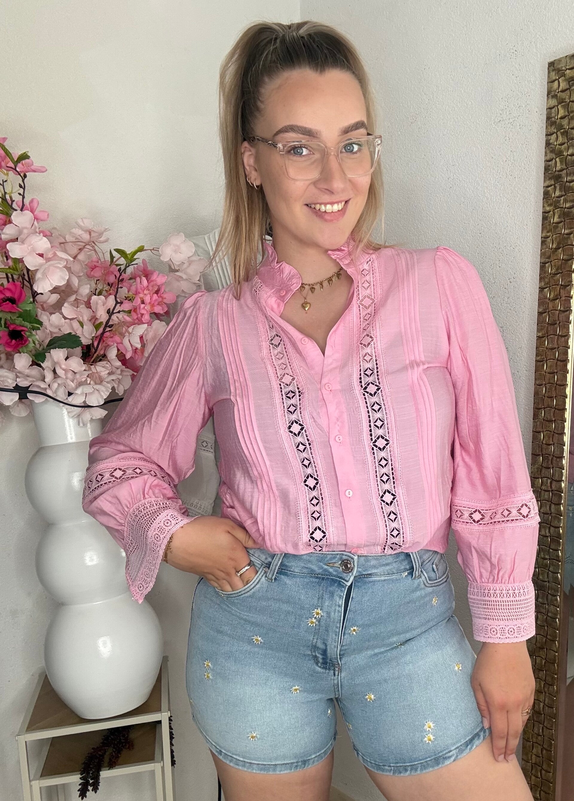 Blouse roze