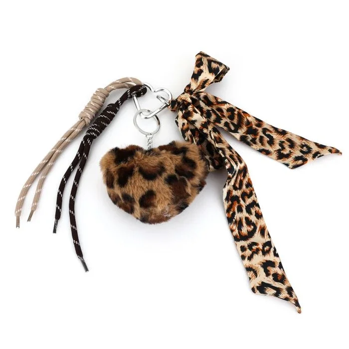 Bag Charm Fluffy Leopard