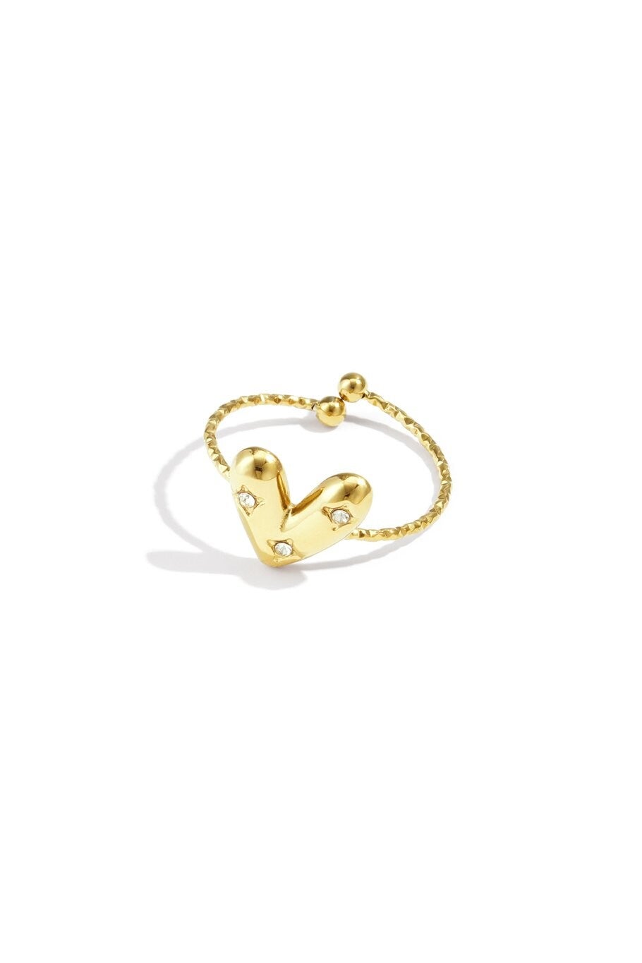 Casual Diamond Heart Ring