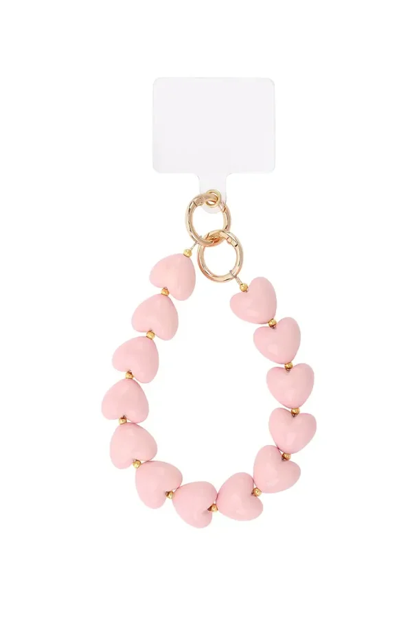 telefoonkoord roze classy hart