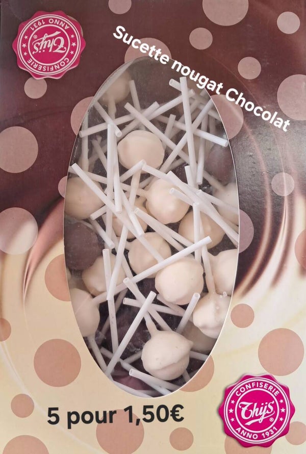 Sucette nougat 5 pour 1,50€