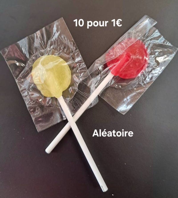Sucette fruité 10 pour 1€ Aléatoire