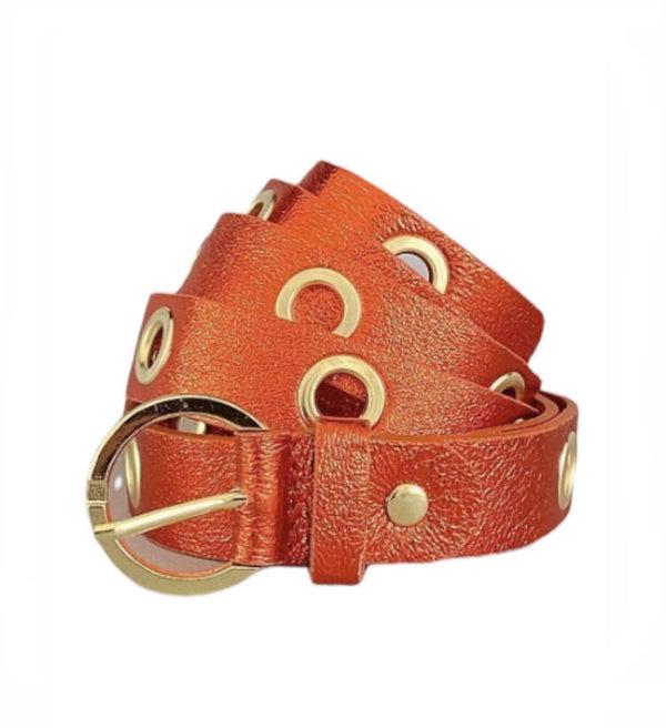 Leather riem - oranje