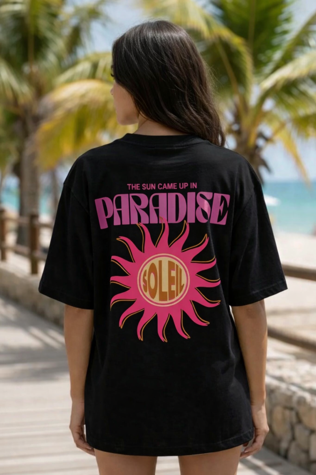 T-shirt Paradise - Zwart