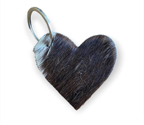 Leather tas/sleutelhanger Heart 9