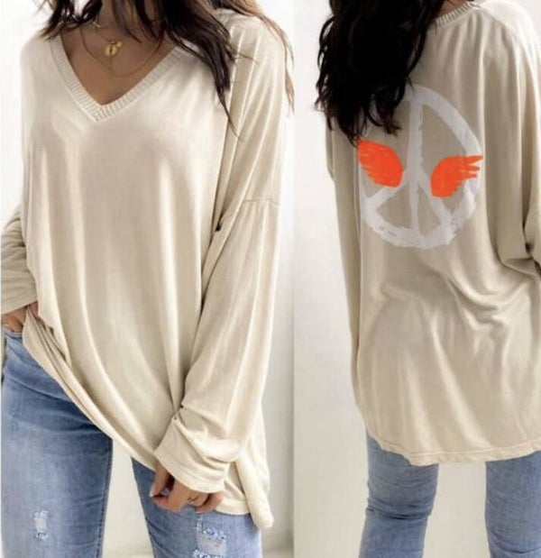 Shirt peace - beige