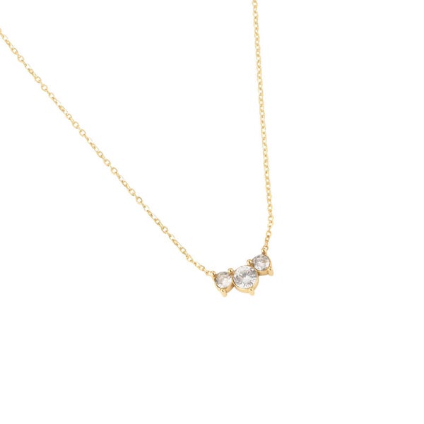 3 diamonds ketting - goud