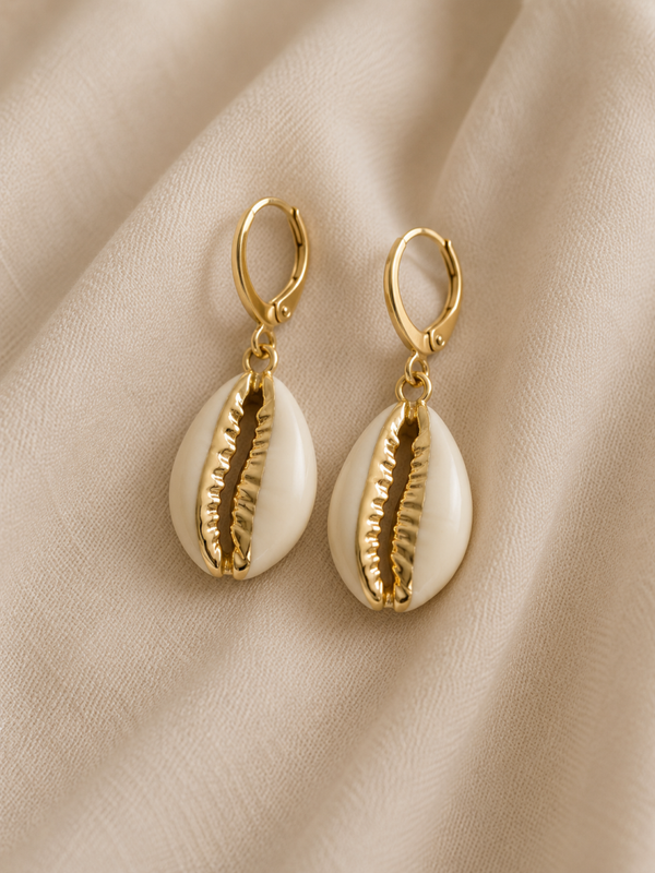 Gold shells oorbellen