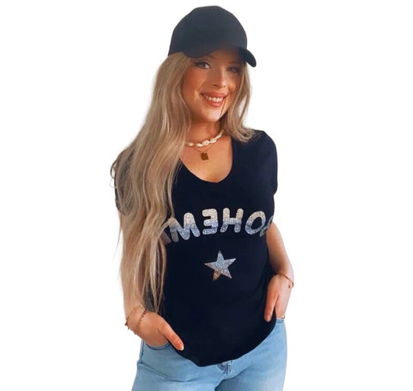 T-shirt Boheme - zwart