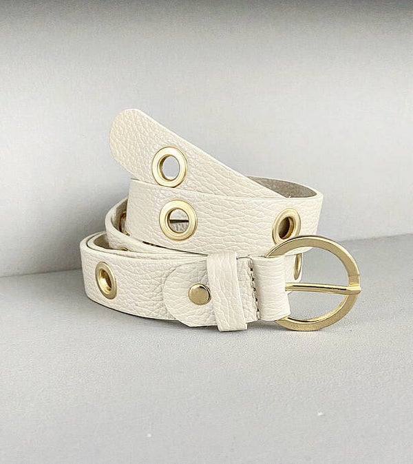 Leather riem - off-white