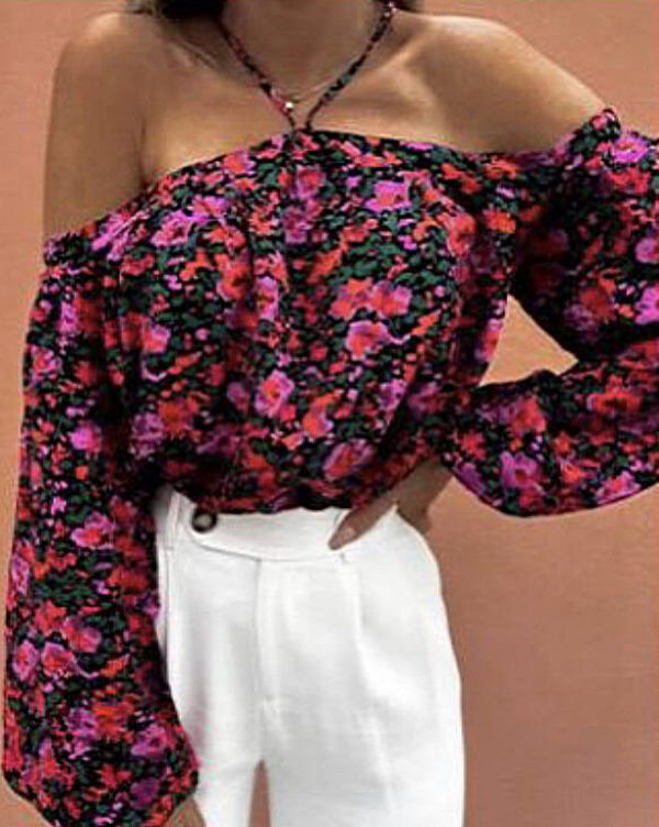 Off shoulder top - flower