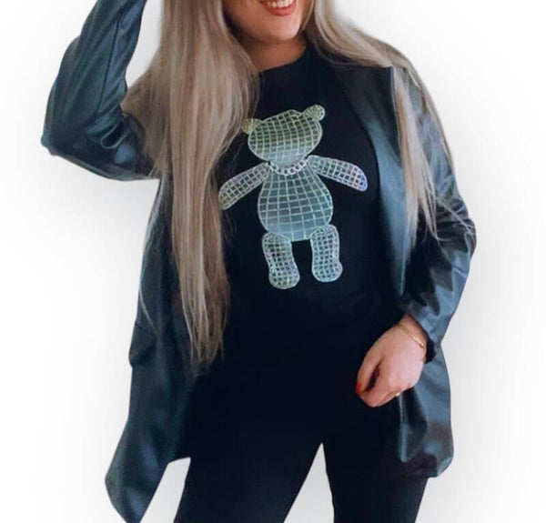 T-shirt BEAR - zwart