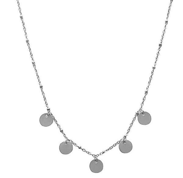 5 coins ketting zilver