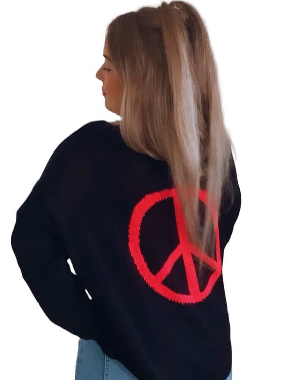 Trui peace - zwart