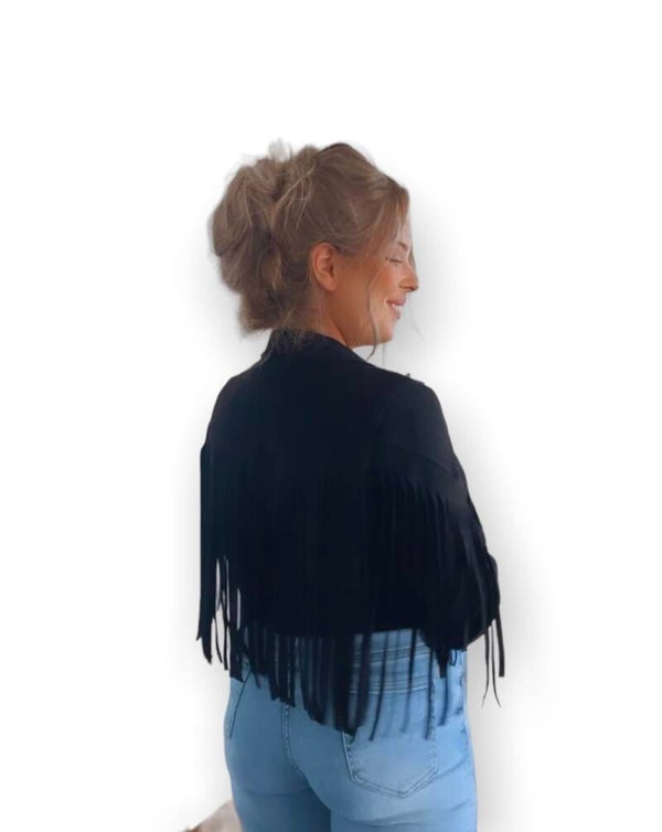 Jacket frills - zwart