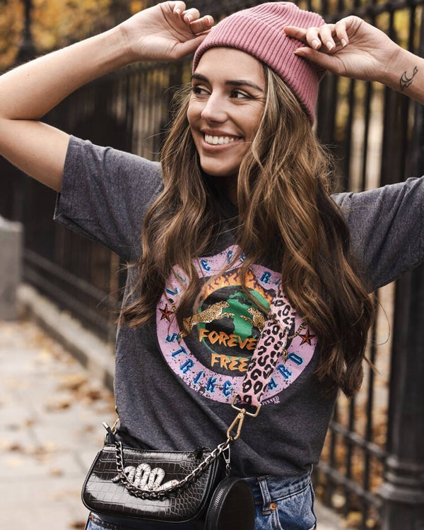 Live fearless t-shirt - grijs